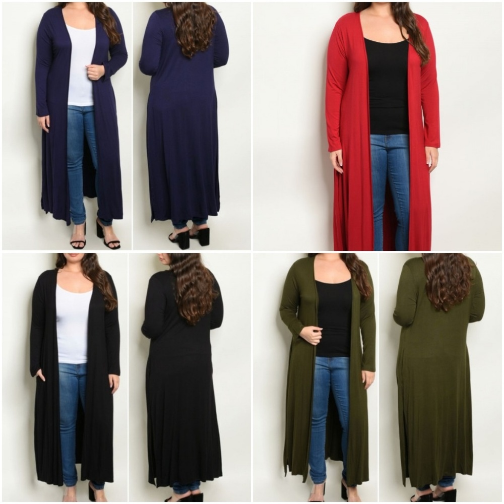 Last 1 SIZE XL! LONG BLACK KNIT DUSTER/ CARDIGAN - Picture 5 of 6